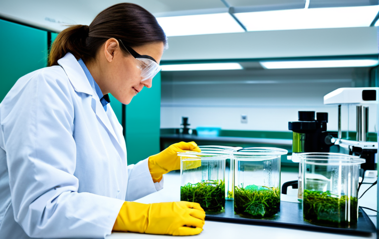 **

"A bright and modern food science laboratory, showcasing a researcher in a lab coat examining a clear, edible film made from seaweed, holding it up to the light. Beakers and scientific equipment are visible in the background. Focus on innovation and sustainability. safe for work, appropriate content, fully clothed, professional, perfect anatomy, natural proportions, high quality."

**