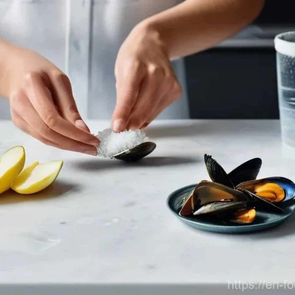 식품과 미세플라스틱 문제 - **Prompt:** A visually striking, slightly surreal image illustrating common food items contaminated ...