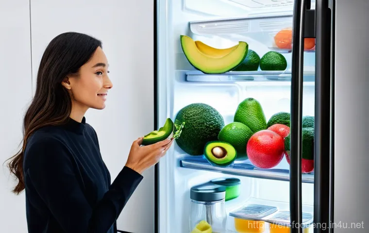 식품 품질 예측 모델 - **Prompt 1:** A brightly lit, futuristic kitchen where a person in their late 20s, dressed in a styl...