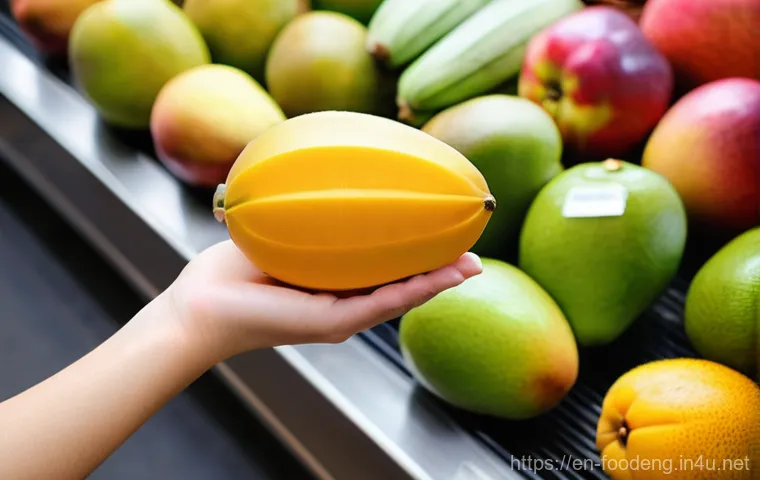 식품 품질 예측 모델 - **Prompt 2:** A dynamic triptych image illustrating the advanced food supply chain. The first panel ...